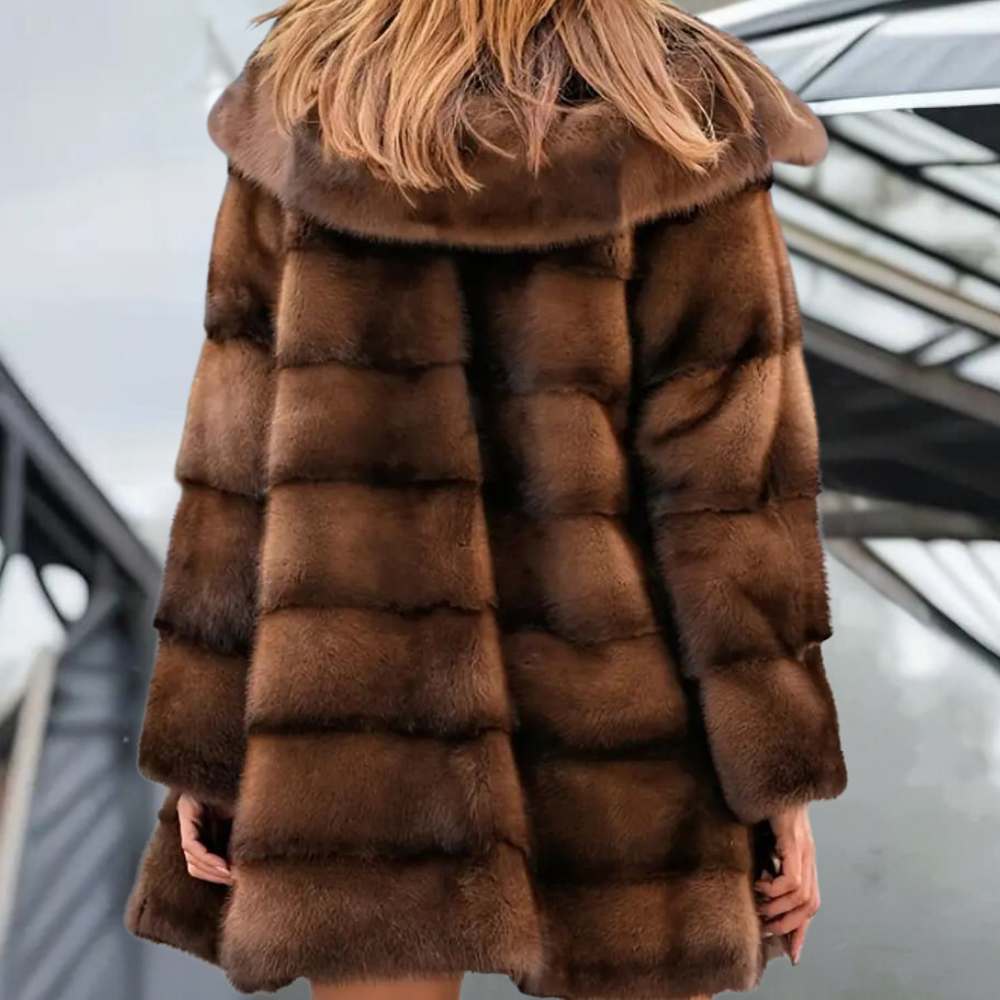 Juniper | kurtka zimowa damska modna stylowa z kapturem pikowana długa Chicveo