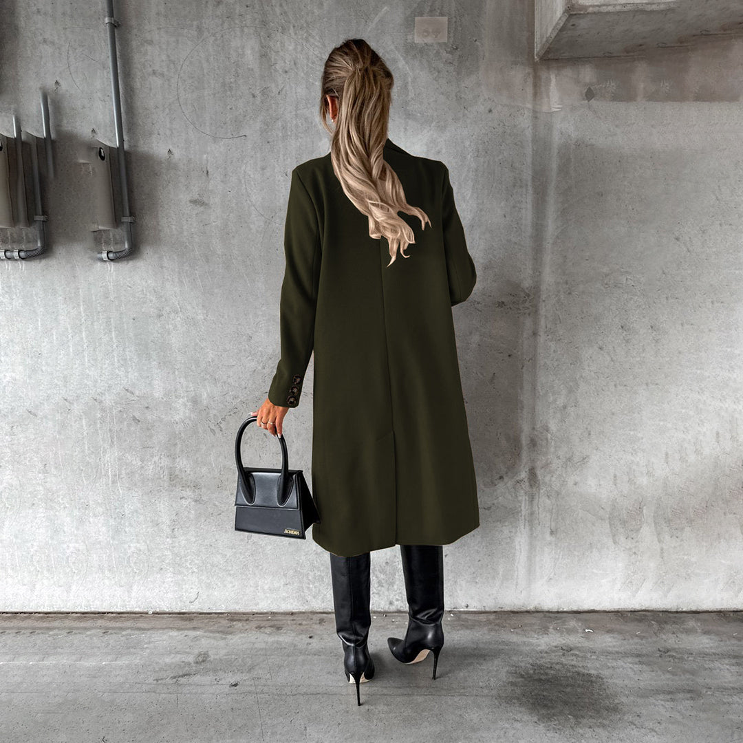 Kaia | kurtka zimowa damska stylowa elegancka długa wełniana ciepła Chicveo