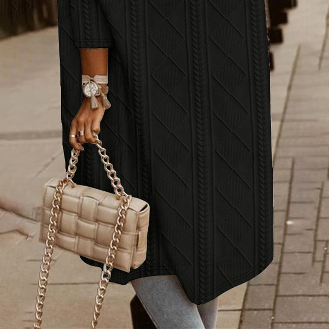 Karys | kurtka zimowa damska stylowa z kapturem elegancka czarna na zimę Chicveo