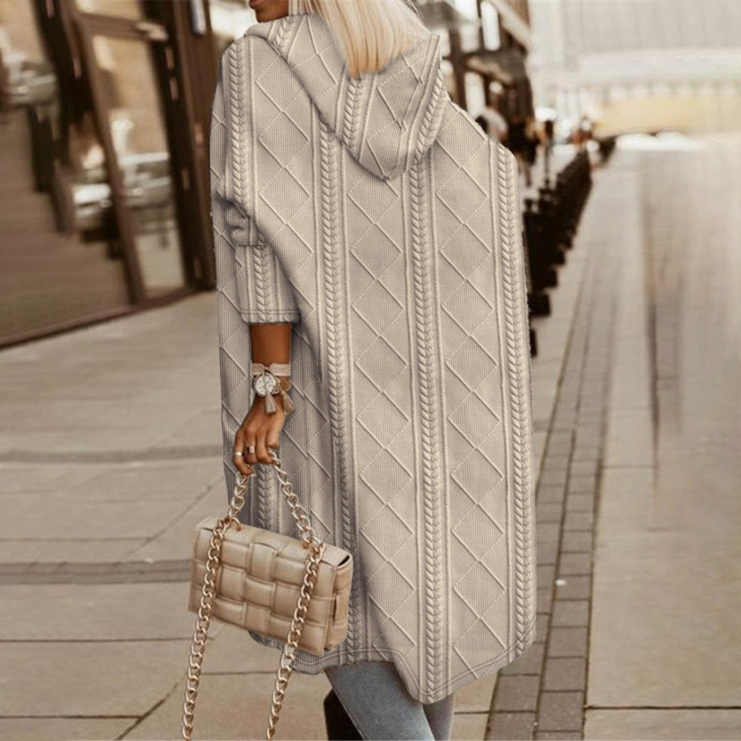Karys | kurtka zimowa damska stylowa z kapturem elegancka czarna na zimę Chicveo