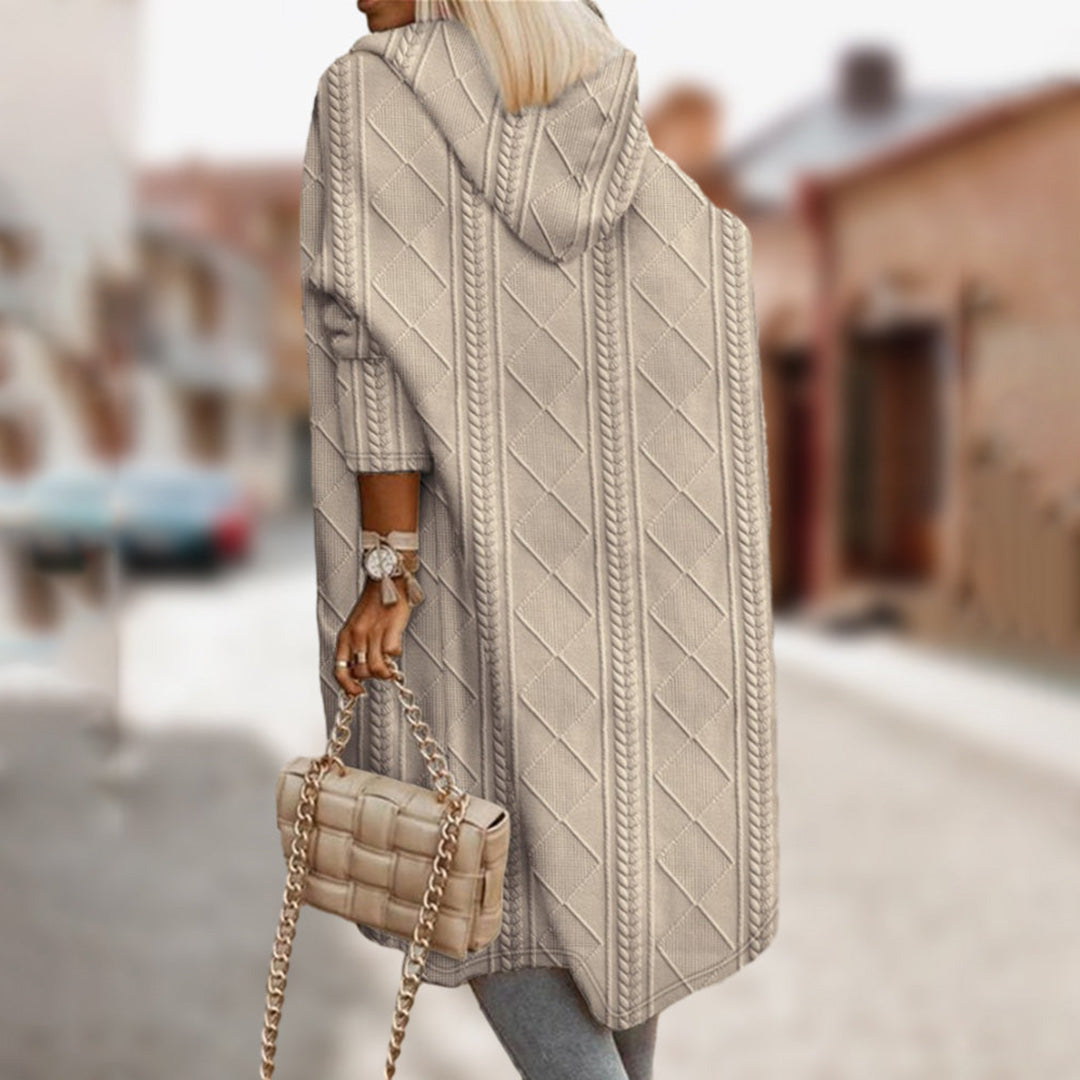 Karys | kurtka zimowa damska stylowa z kapturem elegancka czarna na zimę Chicveo