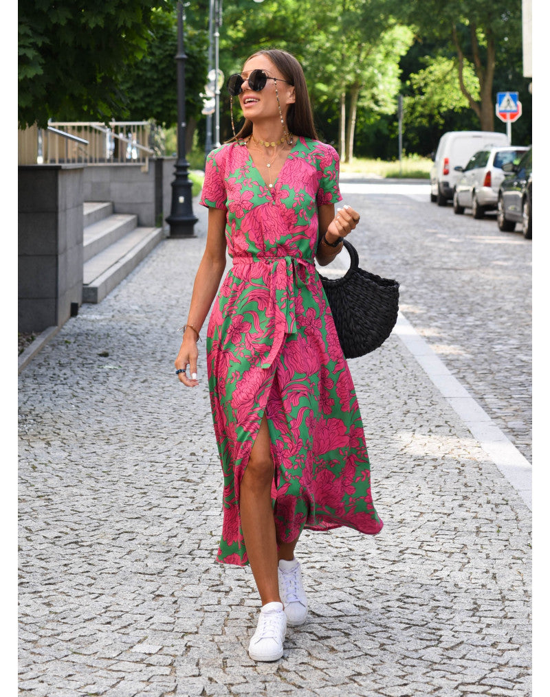 Katarzyna | Letnia Sukienka z Oddychającego Materiału w Stylu Eleganckim