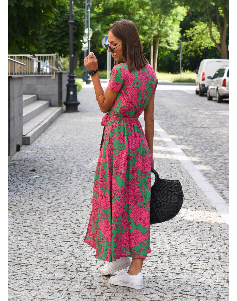 Katarzyna | Letnia Sukienka z Oddychającego Materiału w Stylu Eleganckim