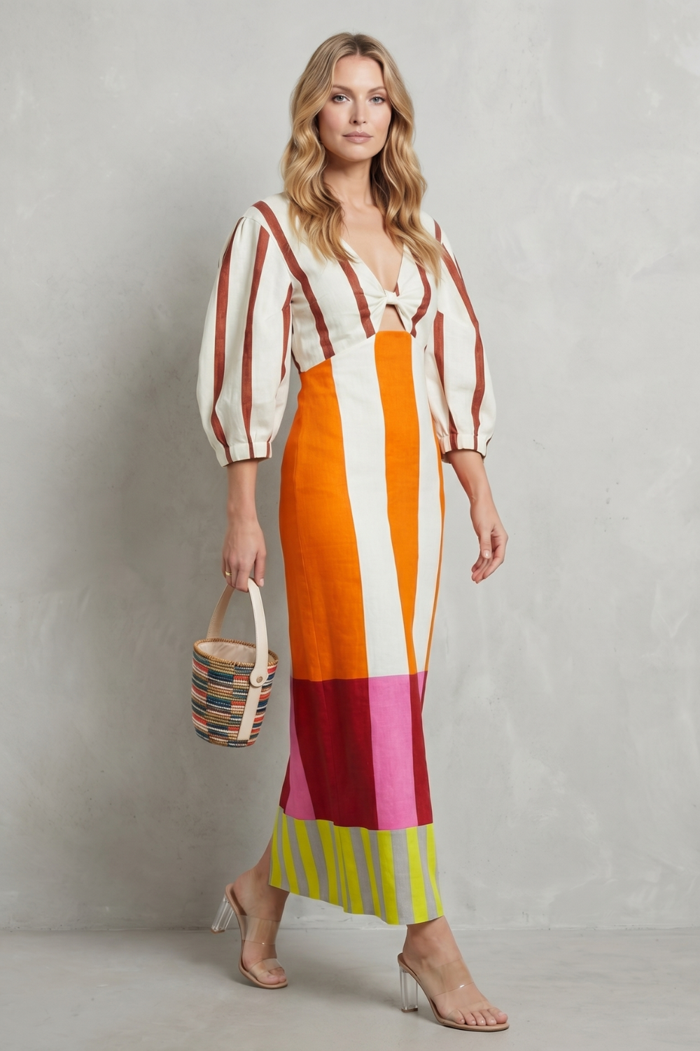 Kayara – Sukienka maxi w kolorowe bloki