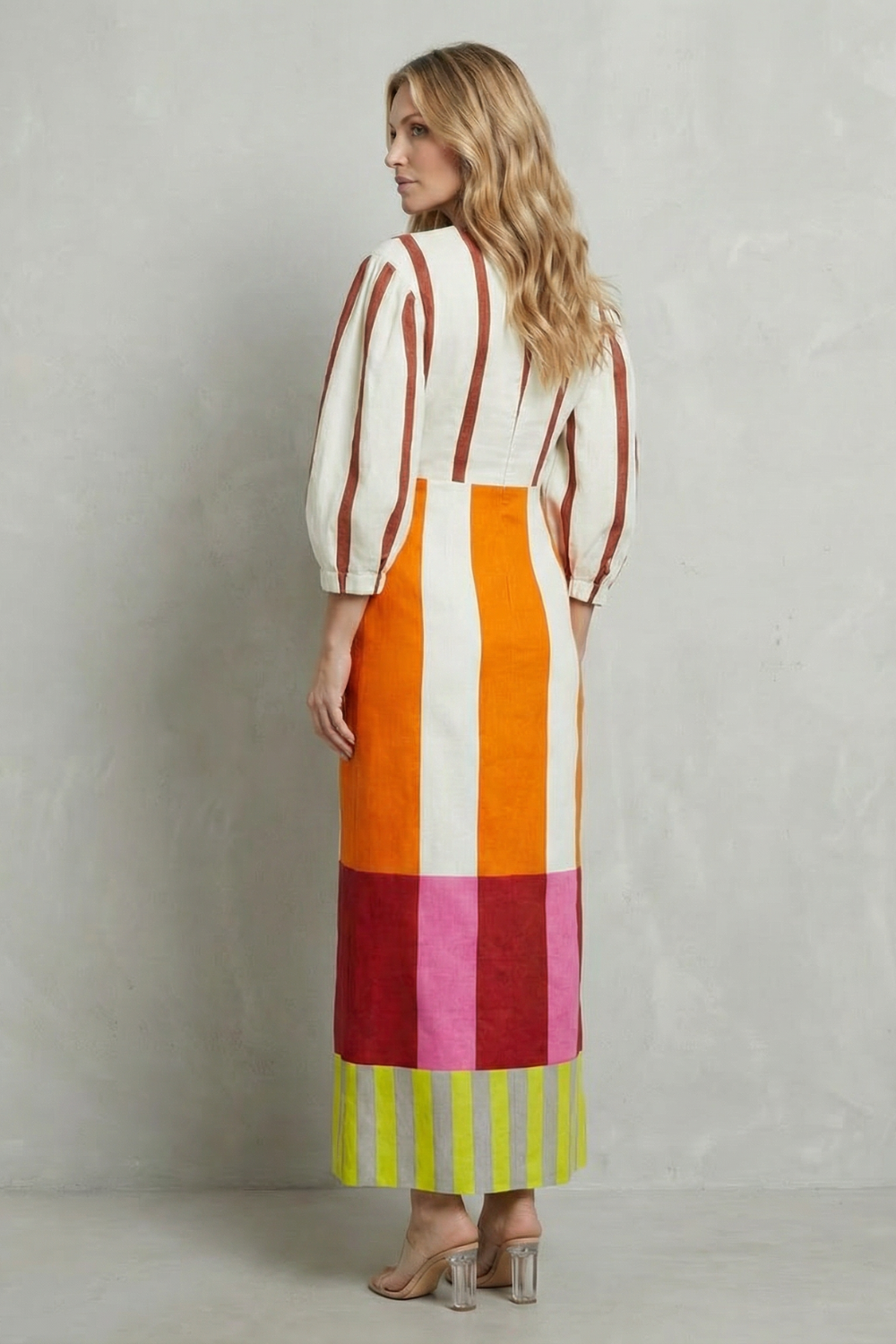 Kayara – Sukienka maxi w kolorowe bloki