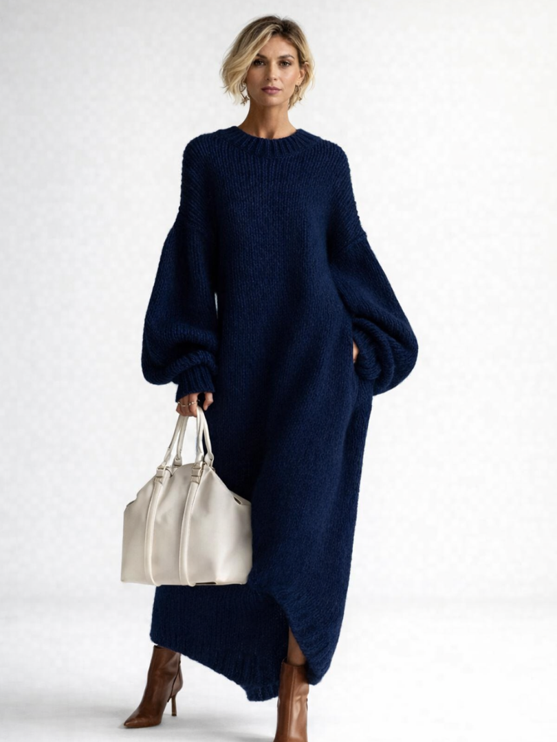 VALERIA | Oversized Sweter Maxi Sukienka