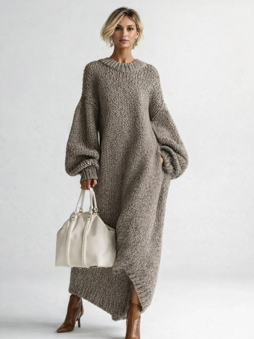VALERIA | Oversized Sweter Maxi Sukienka