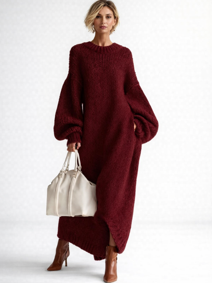 VALERIA | Oversized Sweter Maxi Sukienka