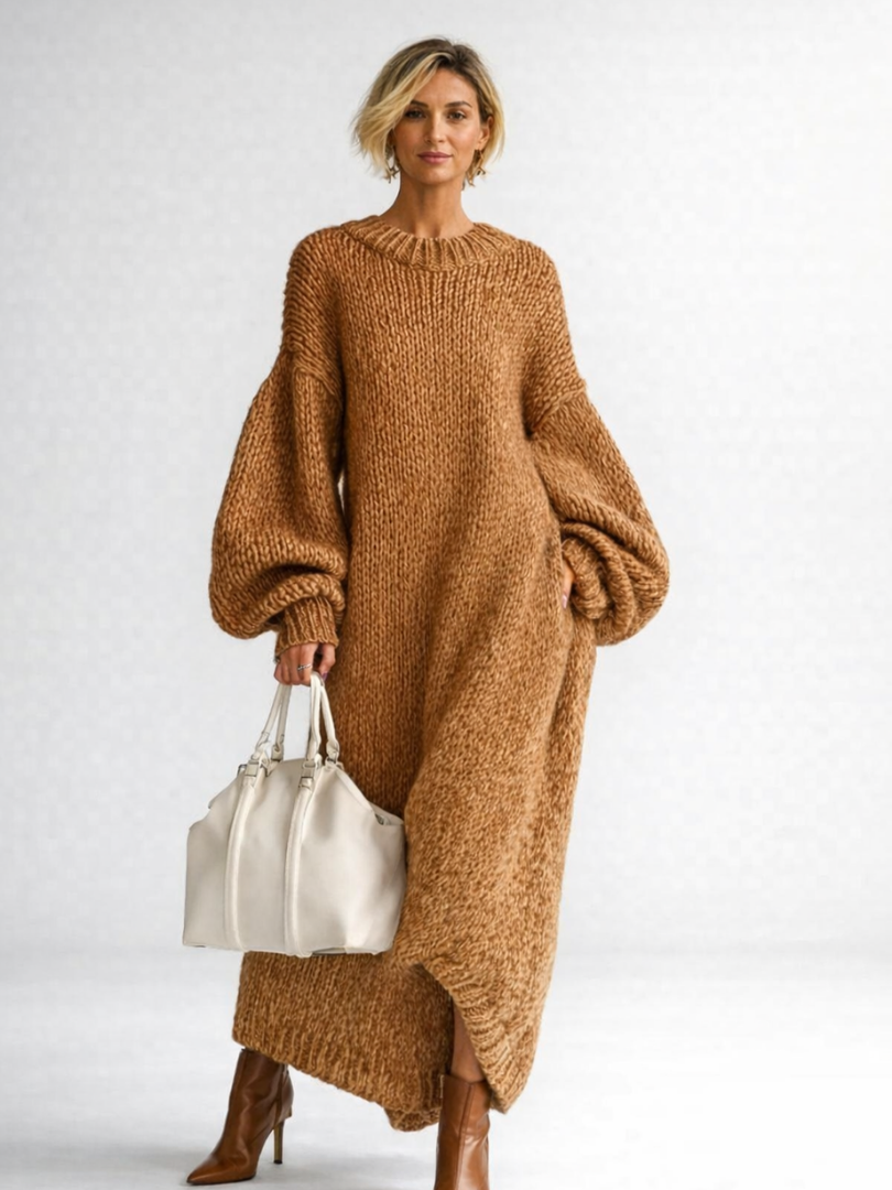 VALERIA | Oversized Sweter Maxi Sukienka