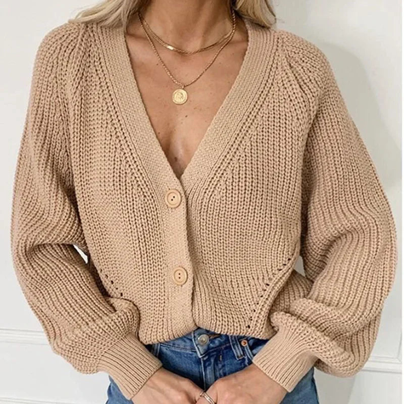 Liora | Damski sweter z guzikami