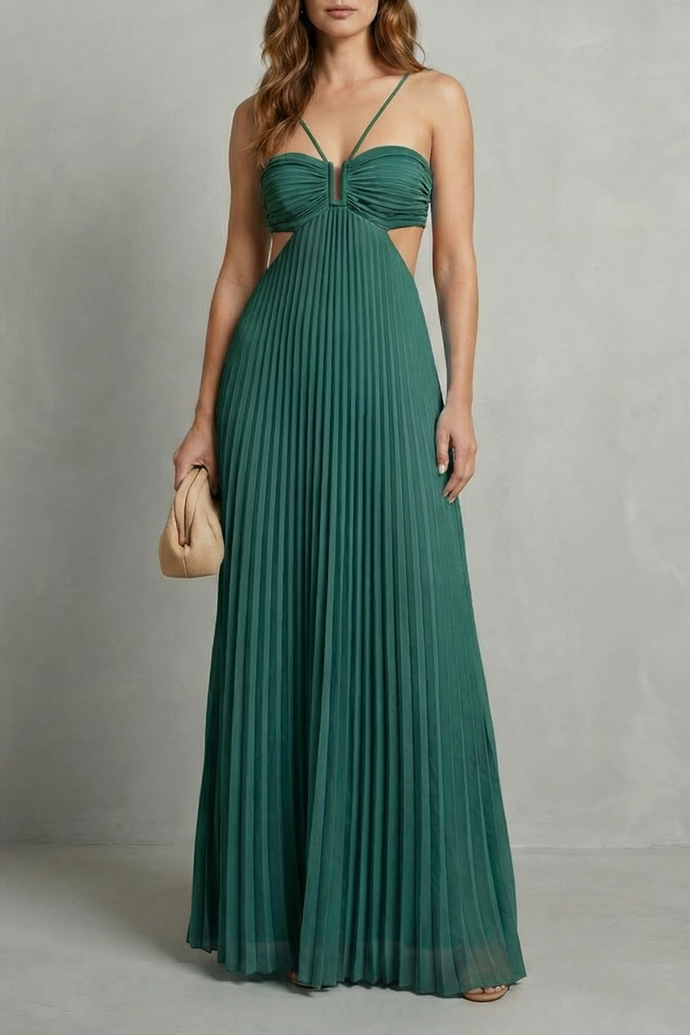 Luellara – Elegancja z dekoltem halter – Sukienka maxi