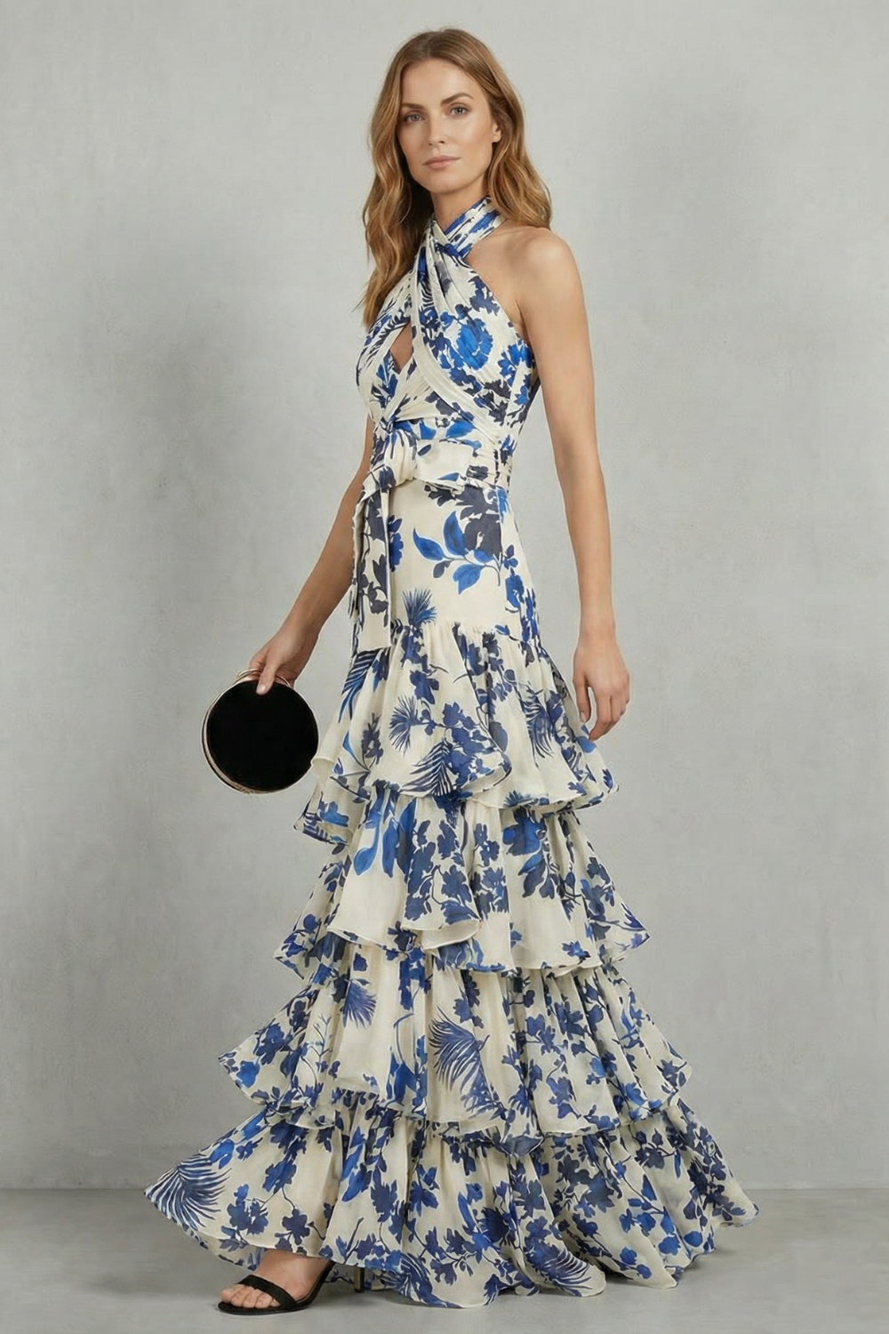 Lunarelle – Kwiatowa elegancja na halter – Sukienka maxi