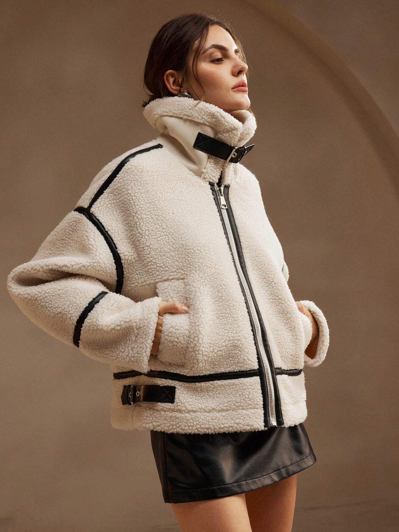 Mara | Damska Oversized Sherpa Kurtka