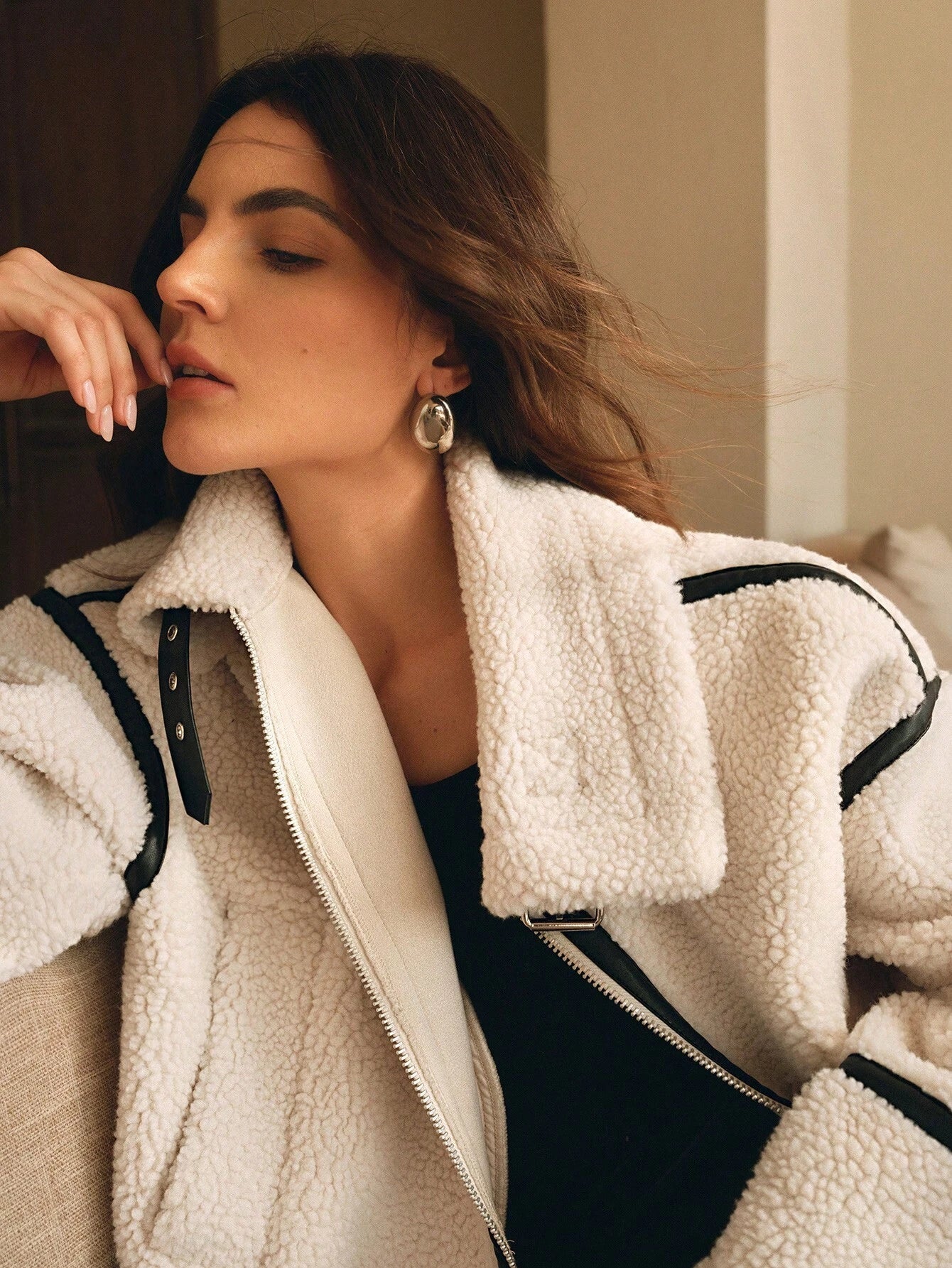 Mara | Damska Oversized Sherpa Kurtka