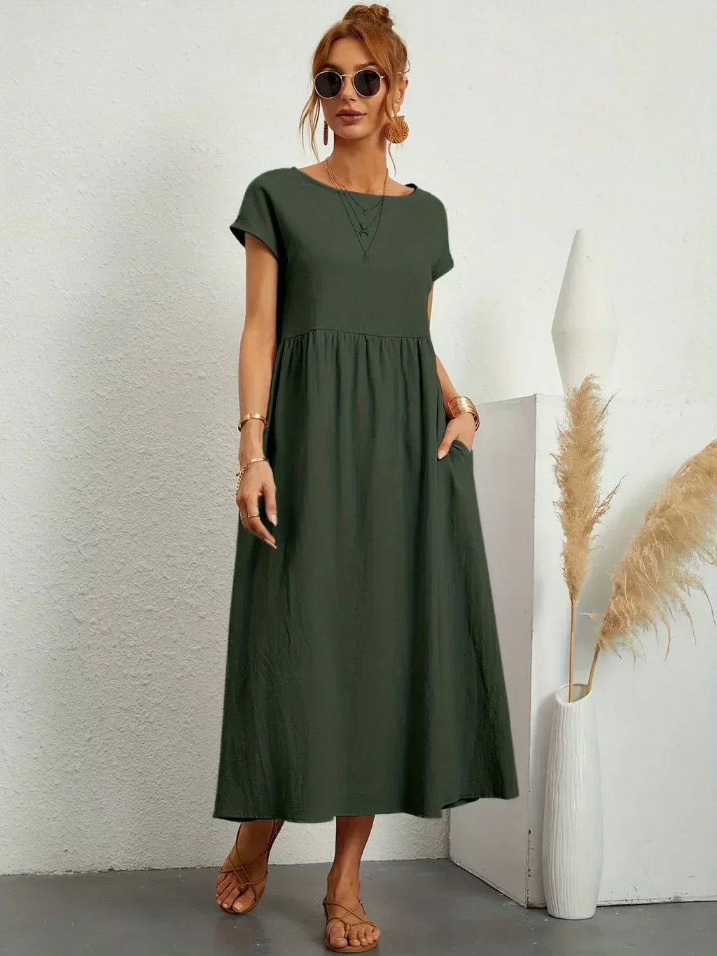 Gabrielle | Midi sukienka w płynnej elegancji bez czasu