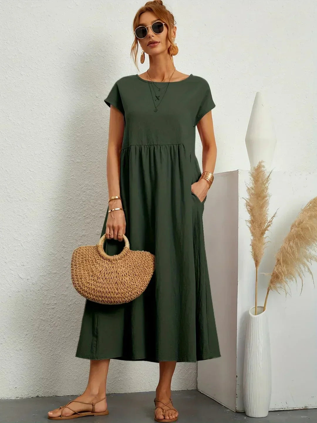 Gabrielle | Midi sukienka w płynnej elegancji bez czasu