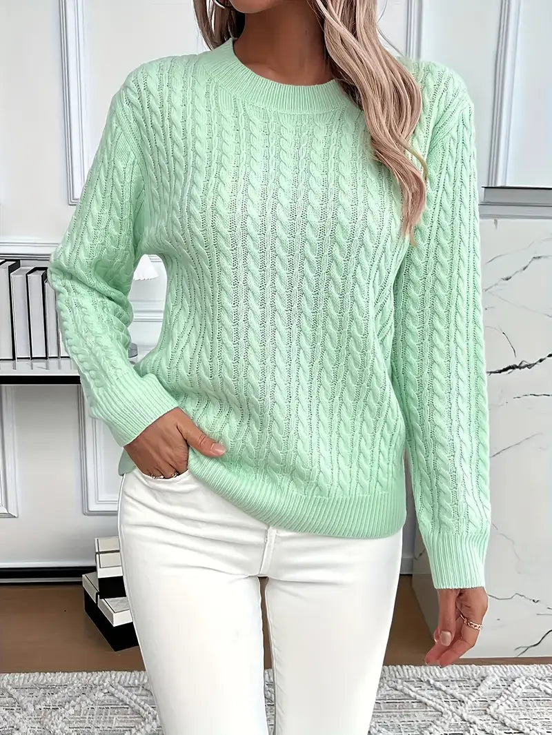 Mirabel | Damski Sweter z Warkoczowym Splotem