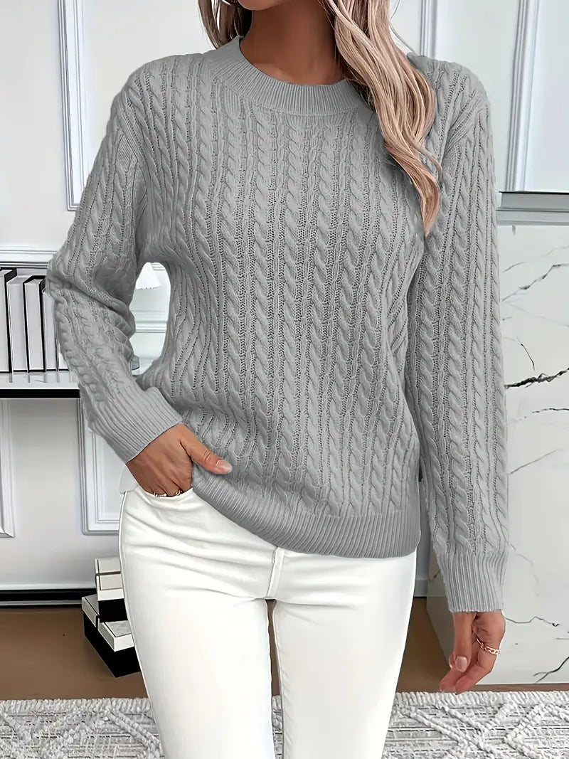 Mirabel | Damski Sweter z Warkoczowym Splotem