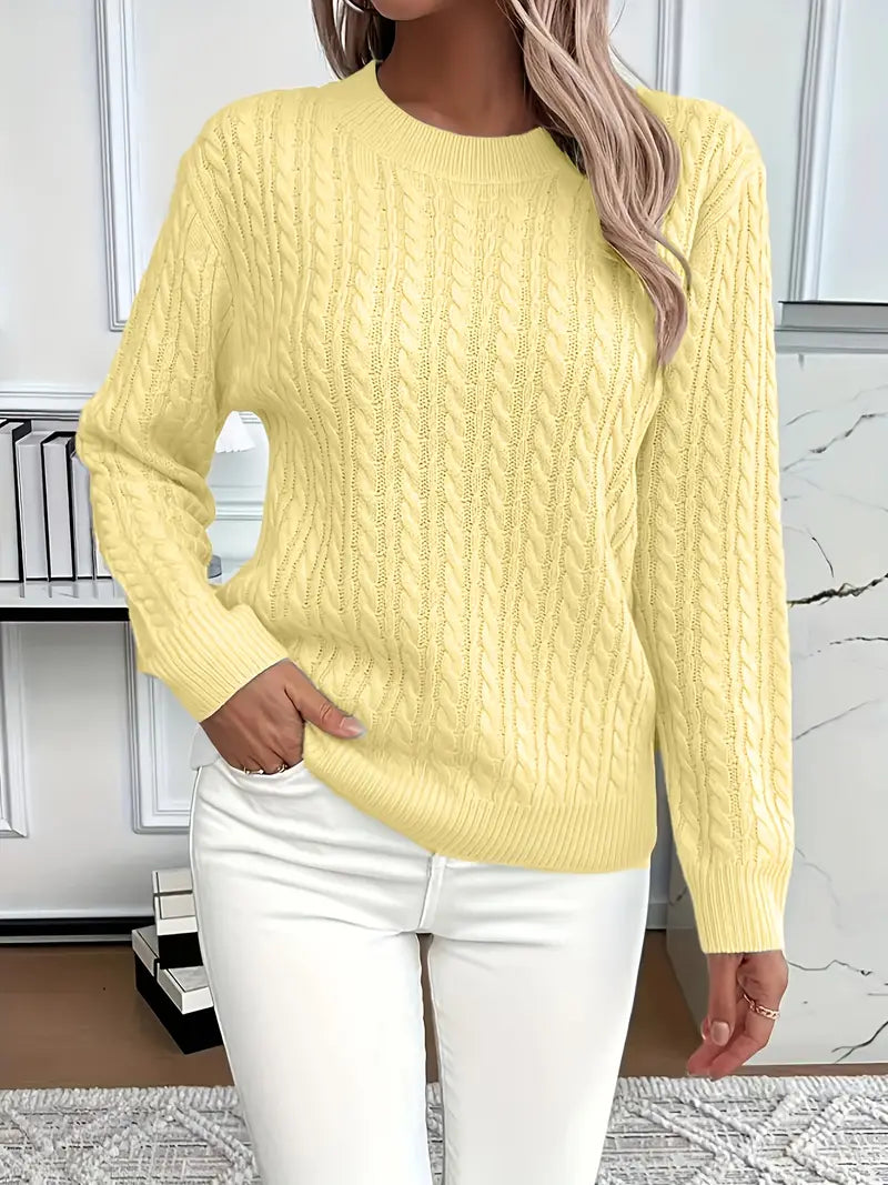 Mirabel | Damski Sweter z Warkoczowym Splotem