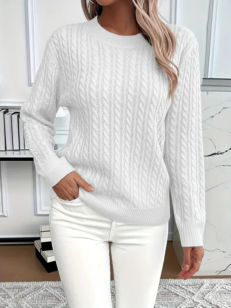 Mirabel | Damski Sweter z Warkoczowym Splotem