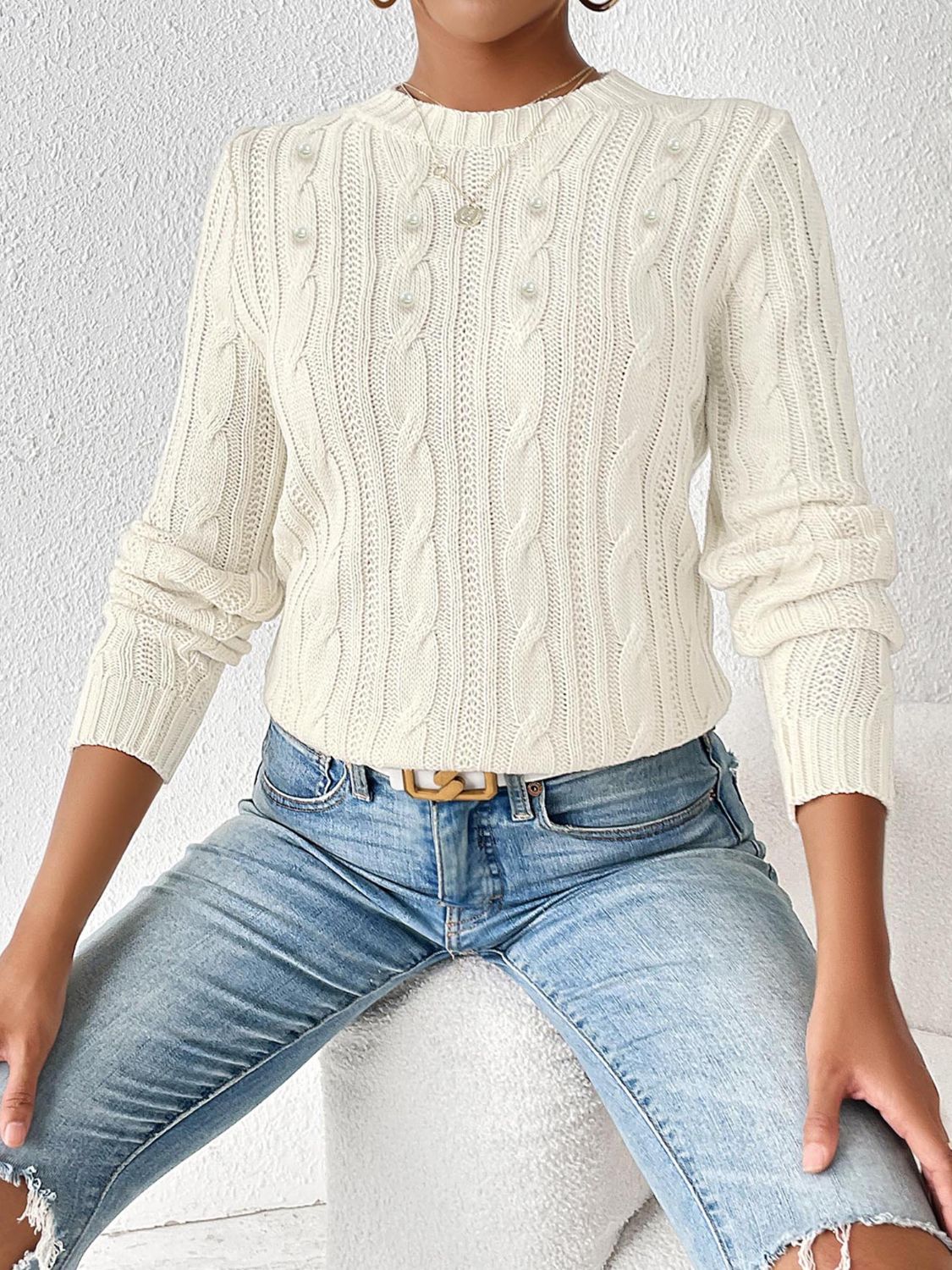 Modesta | Stylowy Sweter Damski z Grubym Splotem na Jesień/Zimę