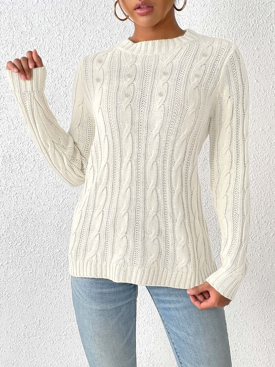 Modesta | Stylowy Sweter Damski z Grubym Splotem na Jesień/Zimę