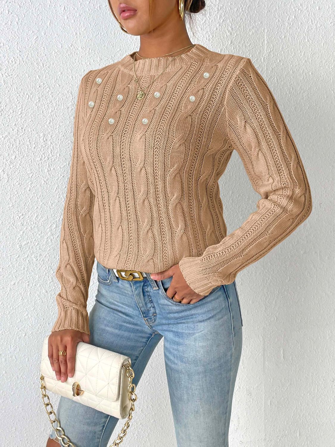Modesta | Stylowy Sweter Damski z Grubym Splotem na Jesień/Zimę