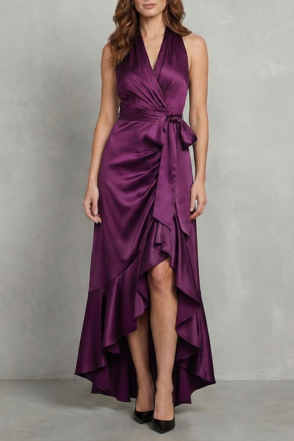 Noctavelle – Sukienka wieczorowa z satynowym drapowaniem – Maxi dress