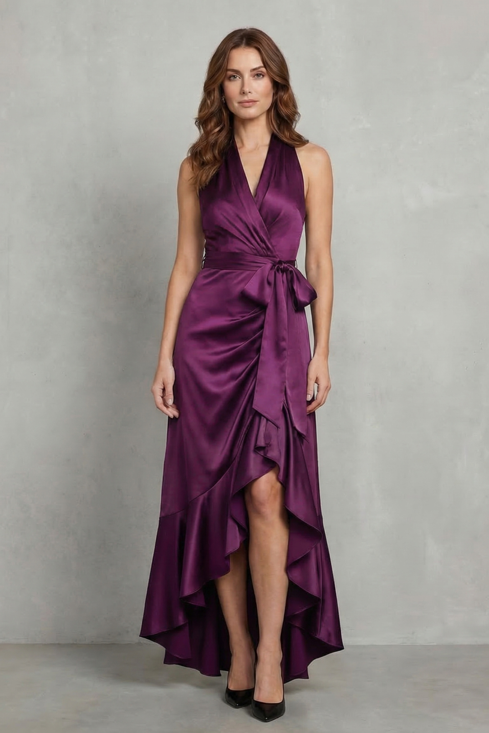 Noctavelle – Sukienka wieczorowa z satynowym drapowaniem – Maxi dress