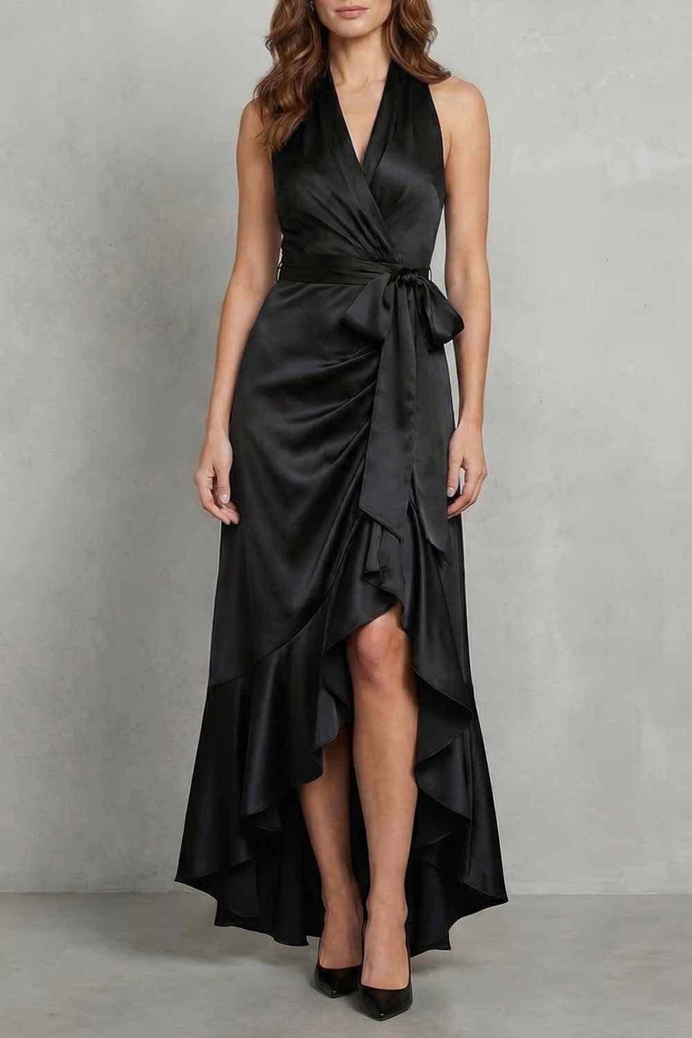 Noctavelle – Sukienka wieczorowa z satynowym drapowaniem – Maxi dress