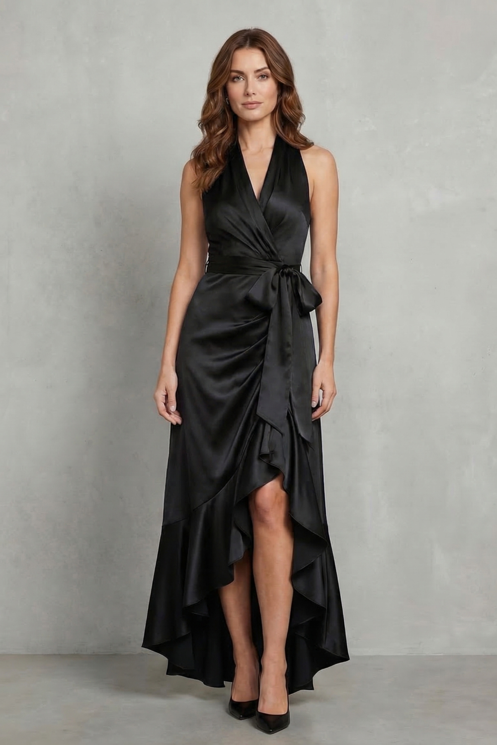 Noctavelle – Sukienka wieczorowa z satynowym drapowaniem – Maxi dress