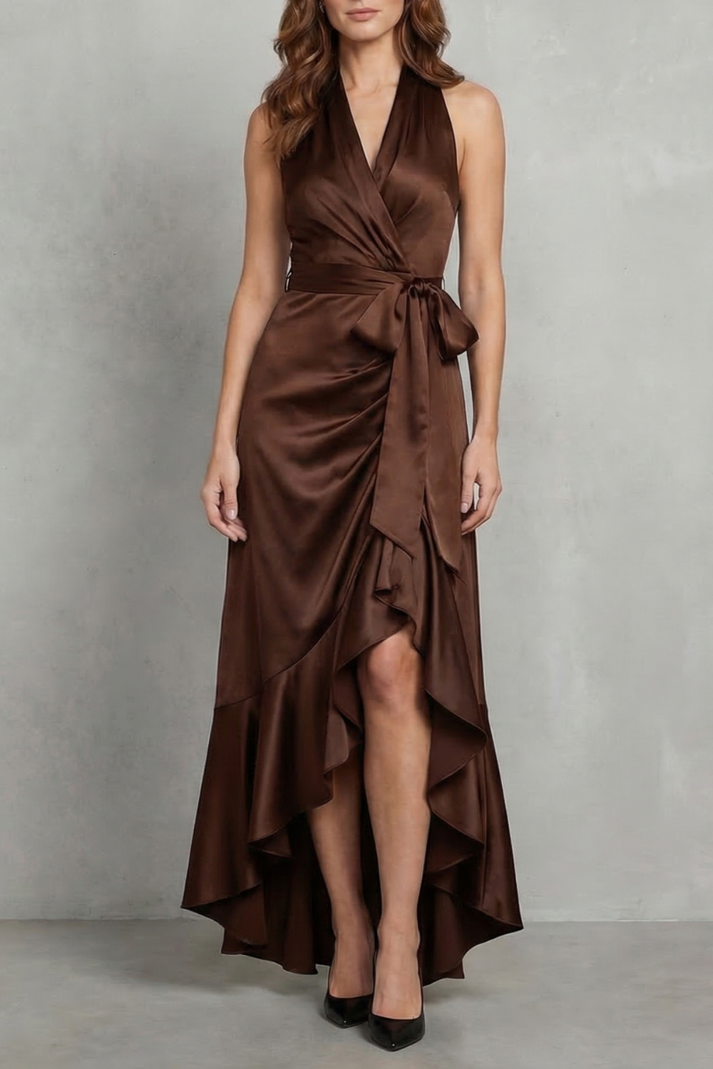 Noctavelle – Sukienka wieczorowa z satynowym drapowaniem – Maxi dress