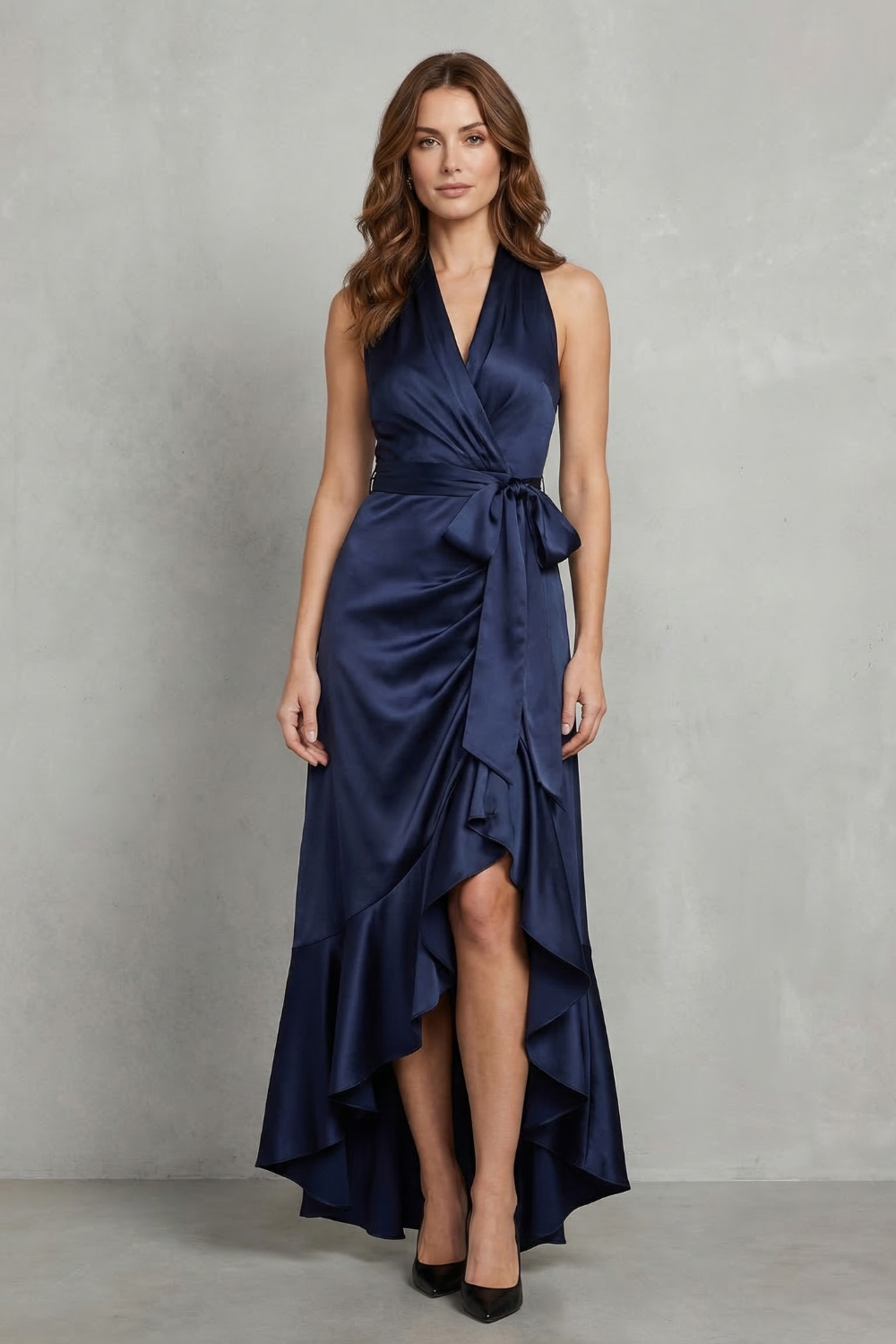 Noctavelle – Sukienka wieczorowa z satynowym drapowaniem – Maxi dress