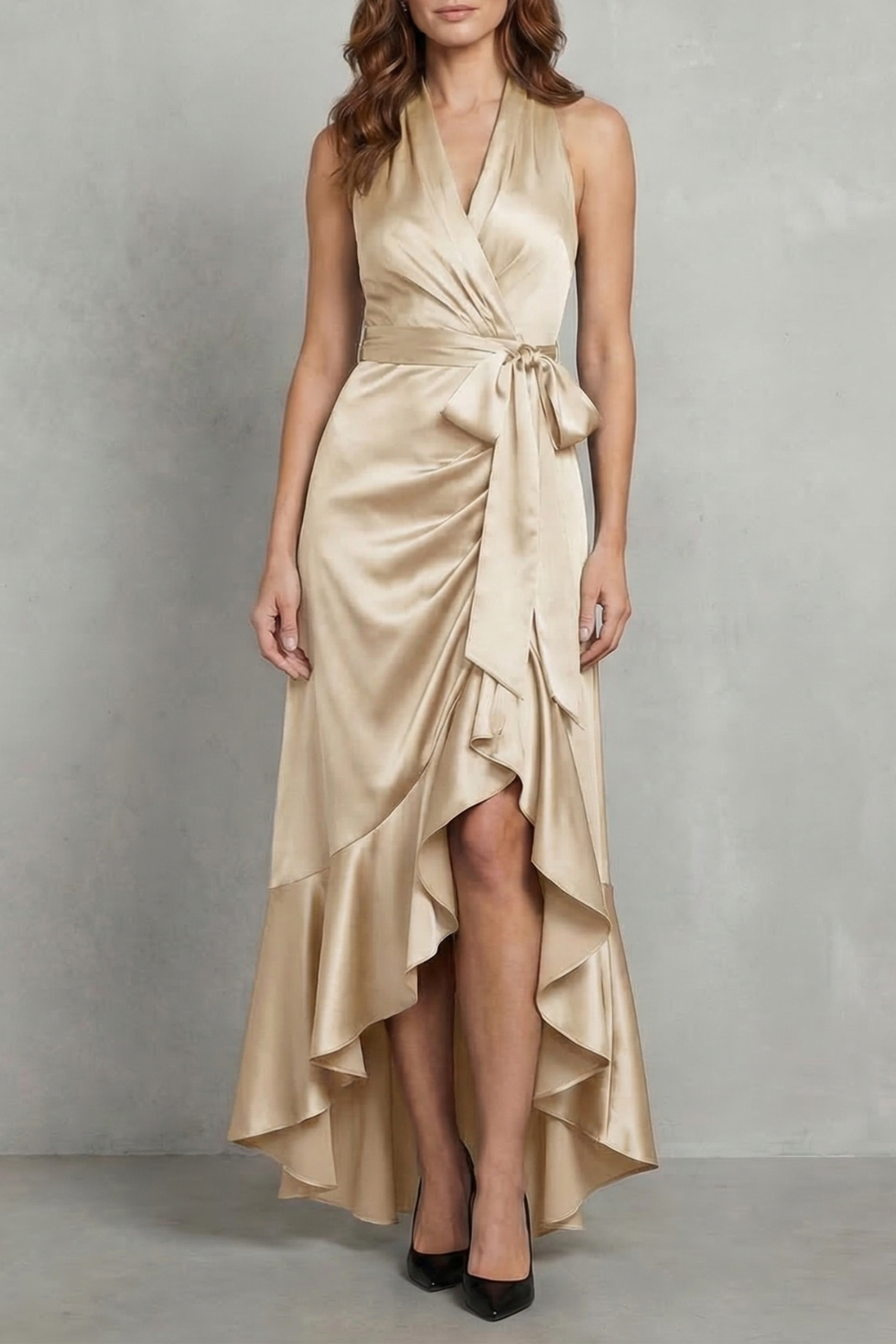 Noctavelle – Sukienka wieczorowa z satynowym drapowaniem – Maxi dress