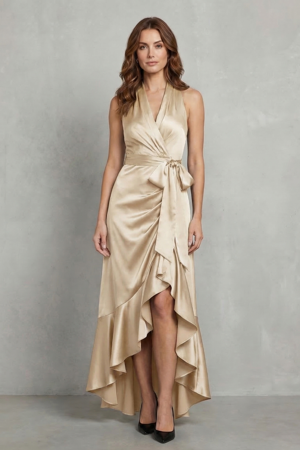 Noctavelle – Sukienka wieczorowa z satynowym drapowaniem – Maxi dress