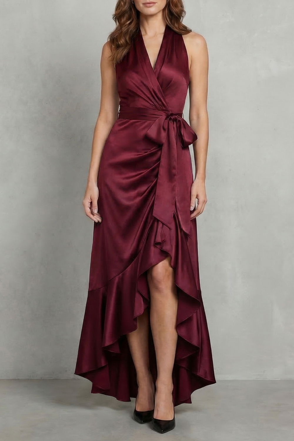 Noctavelle – Sukienka wieczorowa z satynowym drapowaniem – Maxi dress