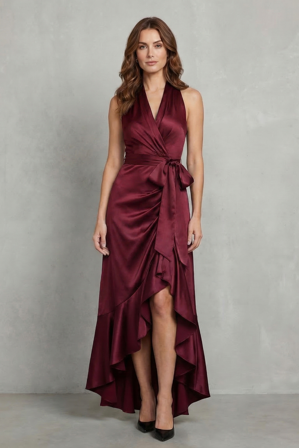 Noctavelle – Sukienka wieczorowa z satynowym drapowaniem – Maxi dress