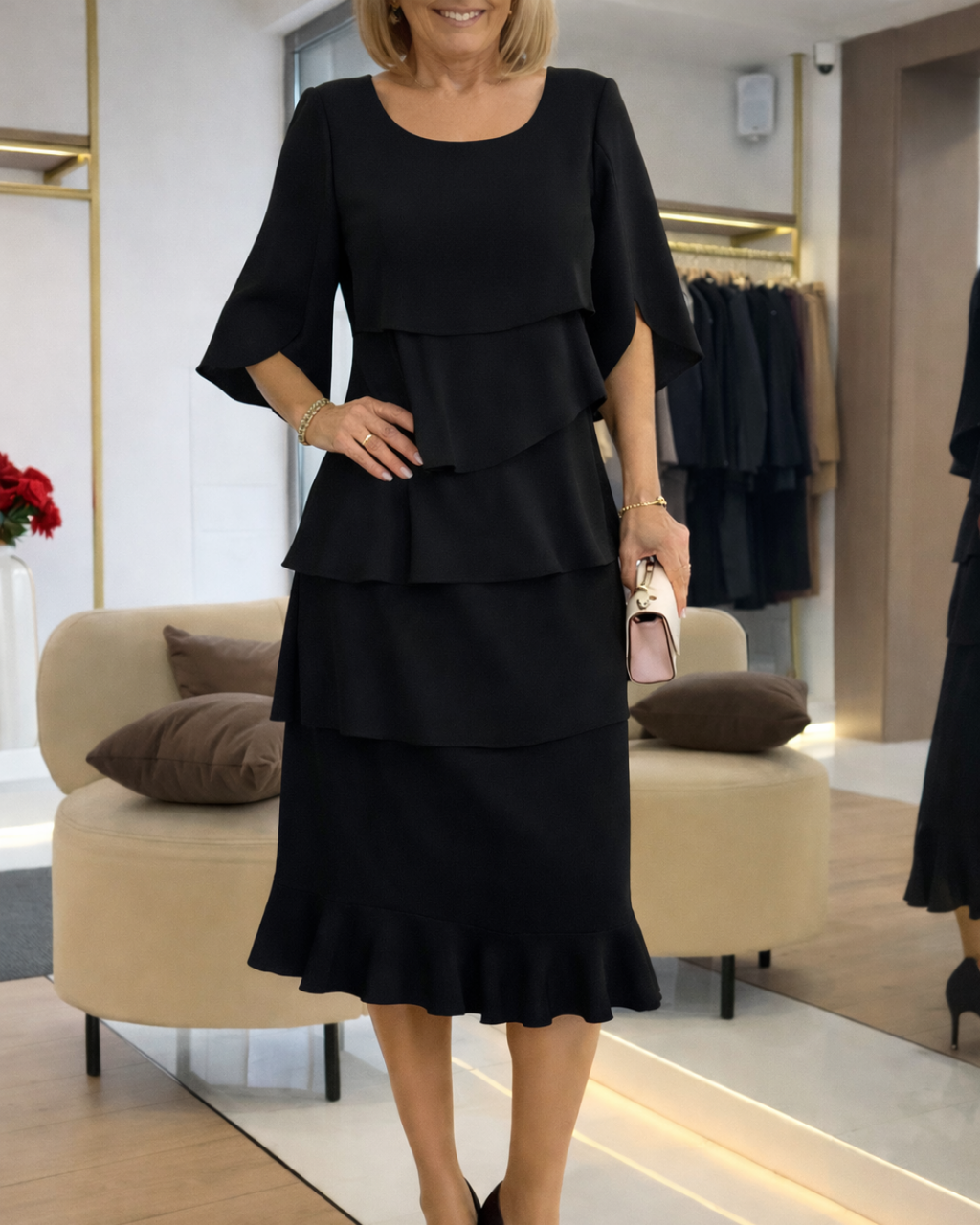 Patricia | Elegancka i Wygodna Sukienka z Falbanami