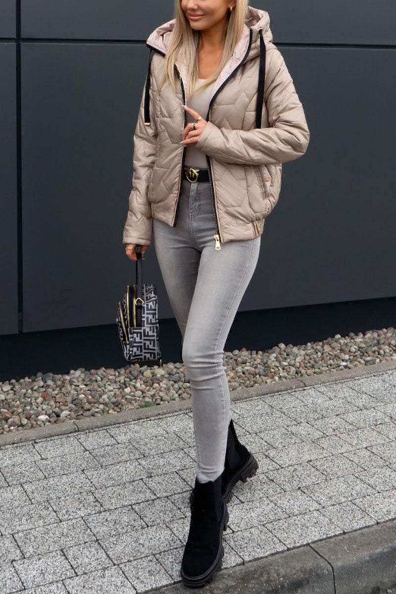 Priya | kurtka zimowa damska wielokolorowa bawełniana elegancka ciepła długa Chicveo