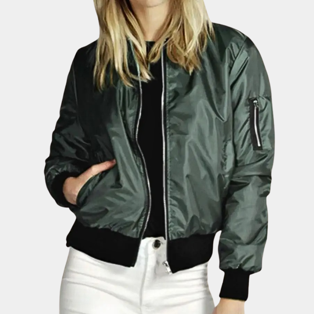 Raya | kurtka zimowa damska elegancka lekka stylowa czarna wełniana Chicveo