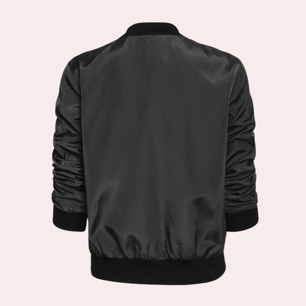 Raya | kurtka zimowa damska elegancka lekka stylowa czarna wełniana Chicveo