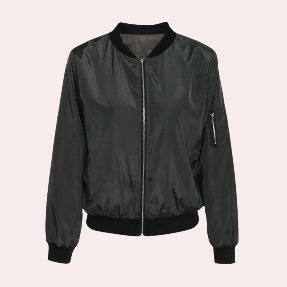 Raya | kurtka zimowa damska elegancka lekka stylowa czarna wełniana Chicveo