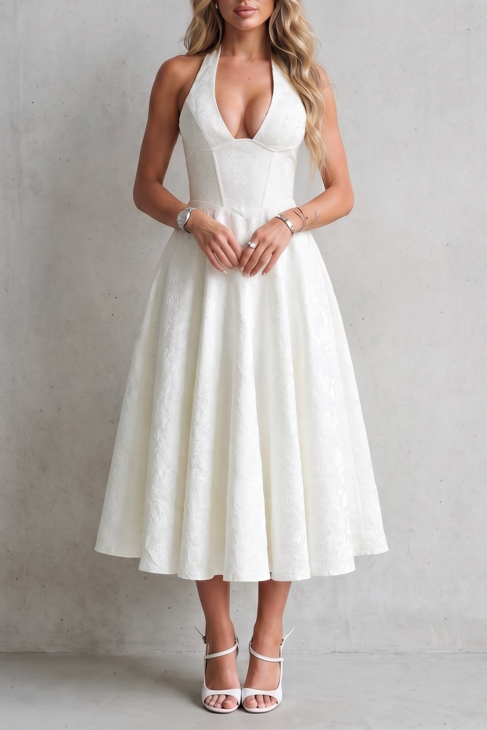 Rosalune – Elegancja w stylu halter – Sukienka midi
