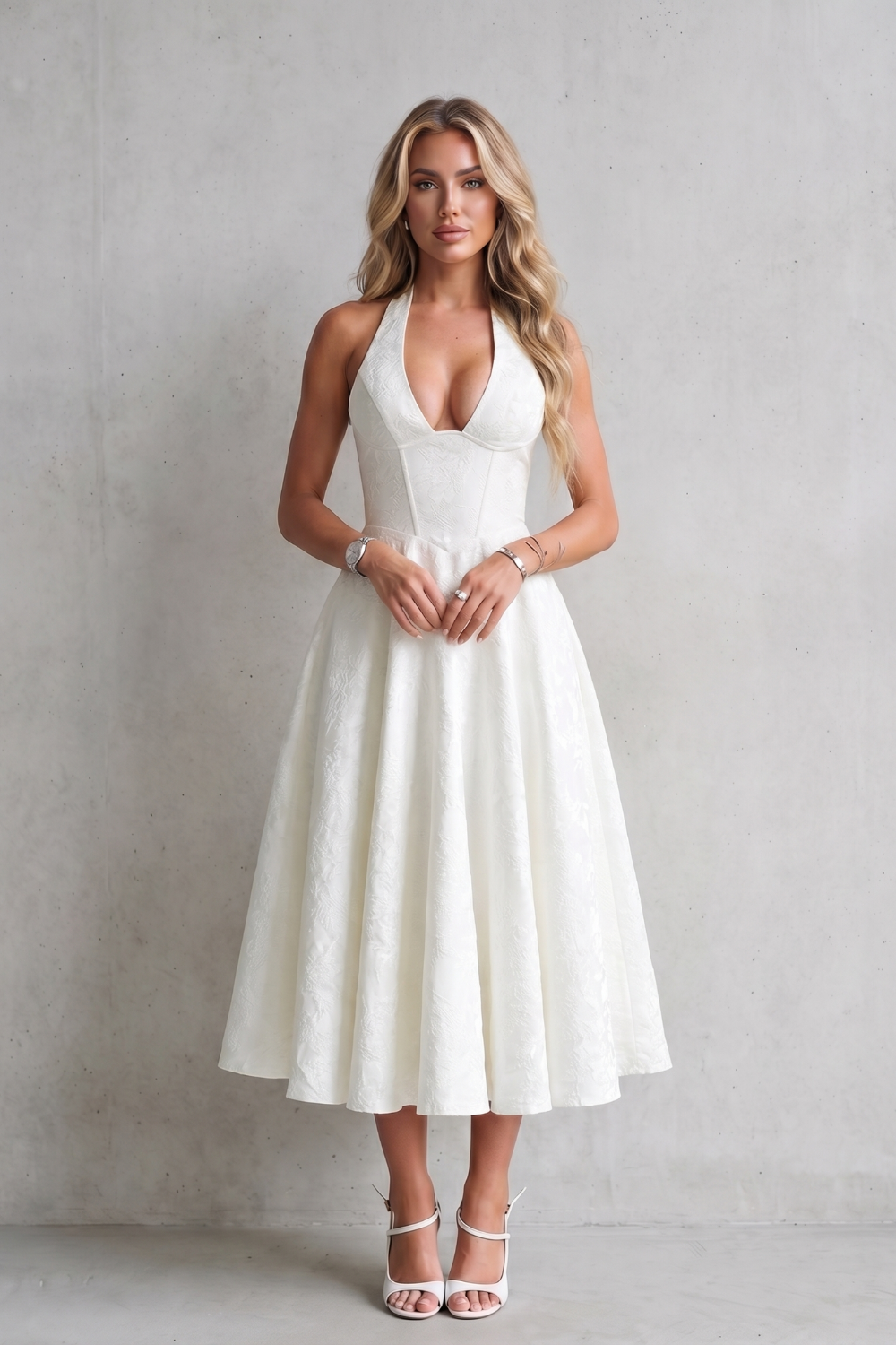 Rosalune – Elegancja w stylu halter – Sukienka midi