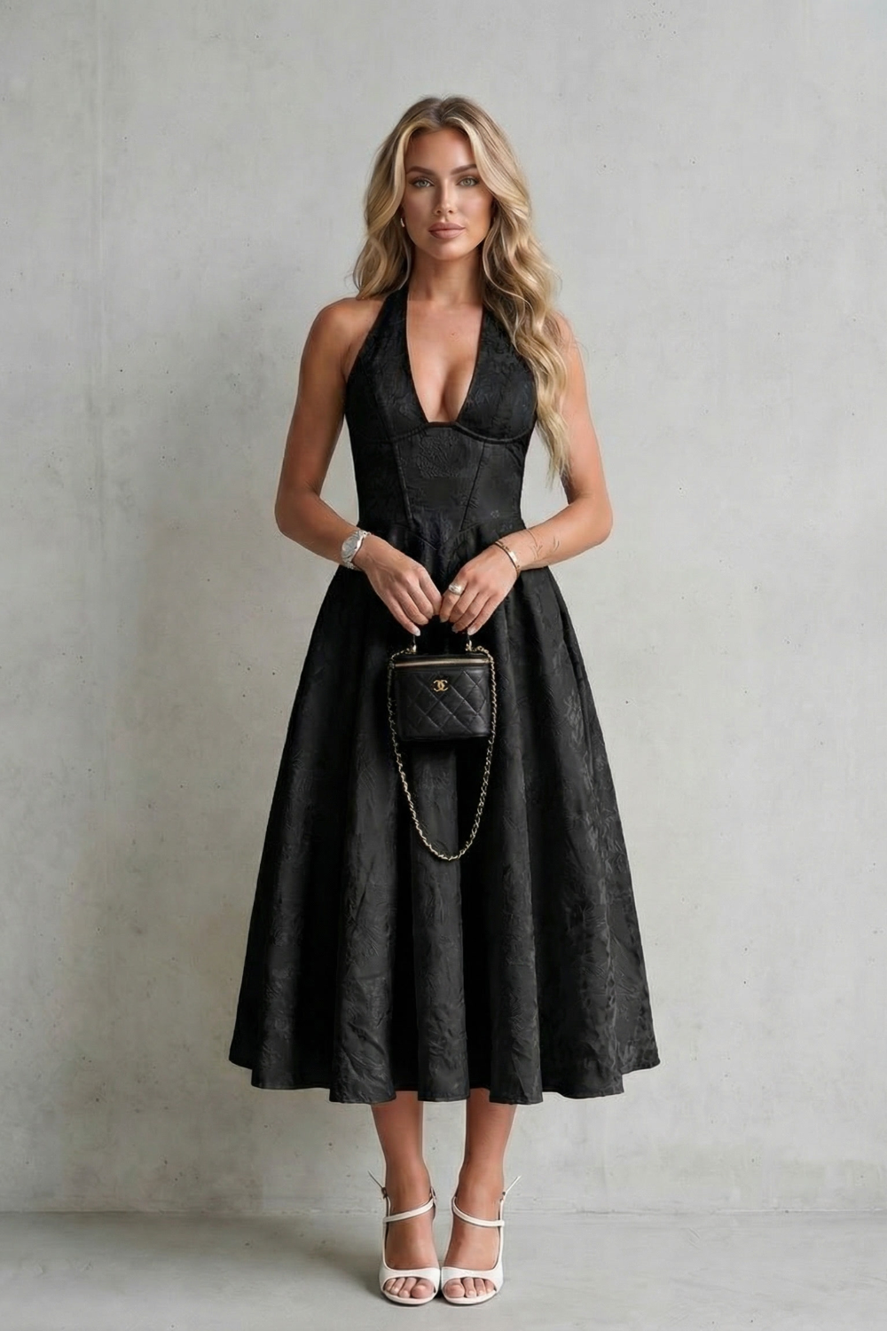 Rosalune – Elegancja w stylu halter – Sukienka midi
