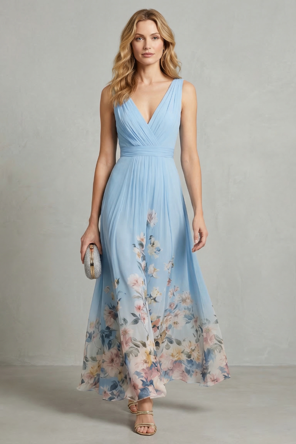 Serelisse – Romantyczna kwiatowa ombre – Sukienka maxi