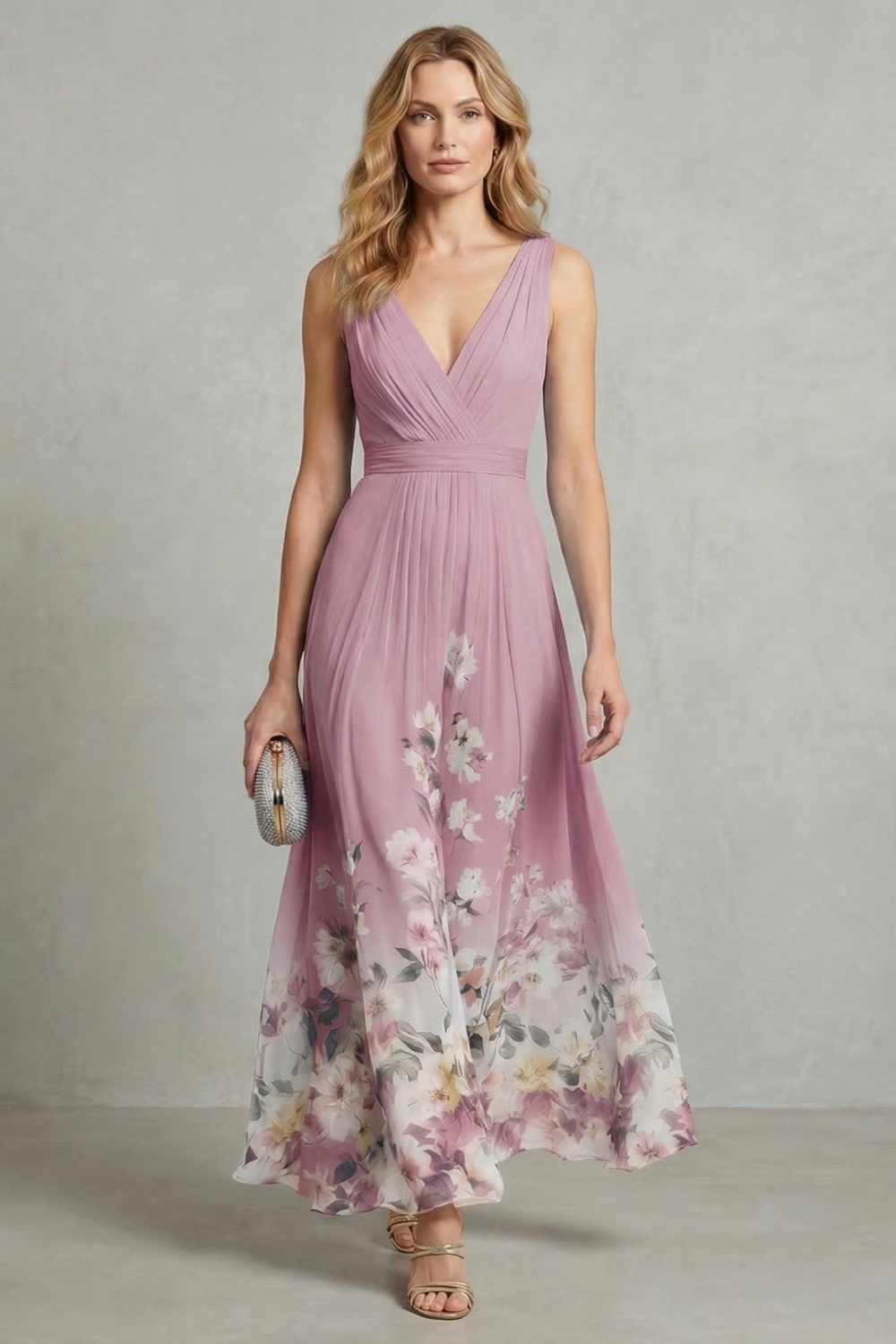 Serelisse – Romantyczna kwiatowa ombre – Sukienka maxi