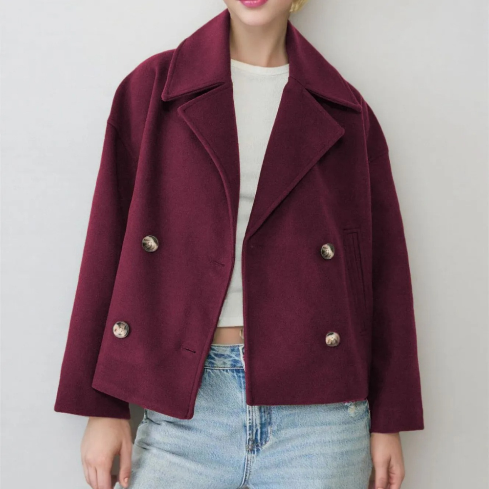 Stella | Damski płaszcz wełniany z podwójnym zapięciem