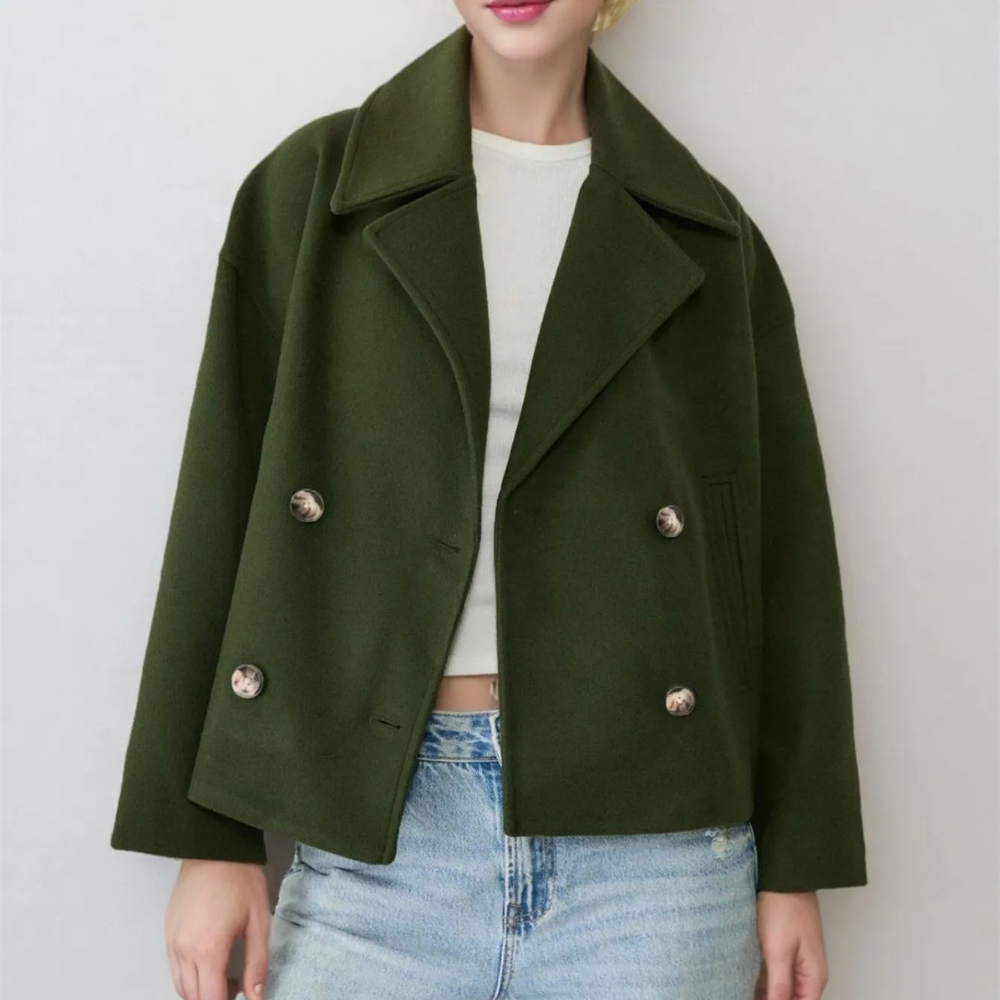 Stella | Damski płaszcz wełniany z podwójnym zapięciem