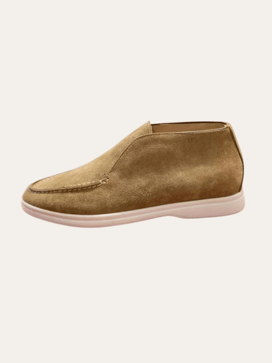 Stylowe Camel Suede Wysokie Mokasyny dla Bezdotykowej Elegancji